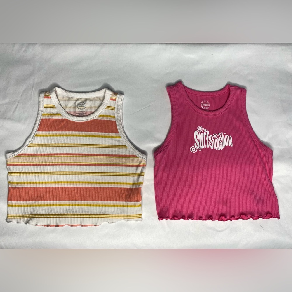 Wonder Nation Girls Crop Tank Tops, Size L (10-12)